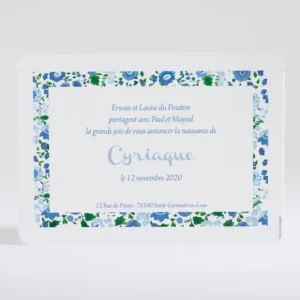Faire-part de naissance Cadre liberty*Faire-part Elégant Outlet
