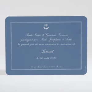 Faire-part de naissance Cascade d'ancres marines*Faire-part Elégant New