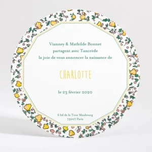 Faire-part de naissance Cadre original liberty*Faire-part Elégant Best