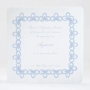 Faire-part de naissance Cadre photo fleuri*Faire-part Elégant Best