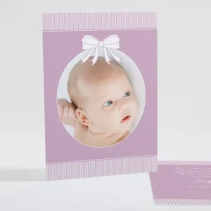 Faire-part de naissance Cadre photo noeud elegant*Faire-part Elégant Clearance