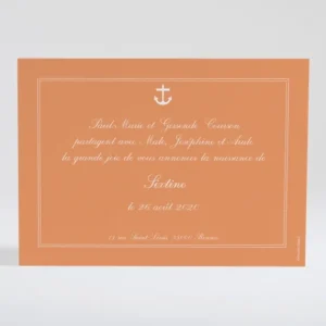 Faire-part de naissance Cascade d'ancres marines*Faire-part Elégant New