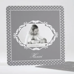 Faire-part de naissance Cadre arabesque*Faire-part Elégant New
