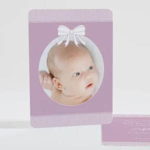 Faire-part de naissance Cadre photo noeud elegant*Faire-part Elégant Clearance