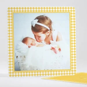 Faire-part de naissance Cadre losanges*Faire-part Elégant Discount