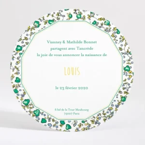 Faire-part de naissance Cadre original liberty*Faire-part Elégant Best