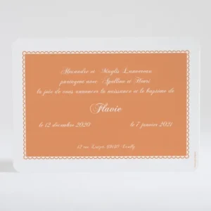 Faire-part de naissance Cadre perle chic*Faire-part Elégant Best
