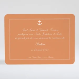 Faire-part de naissance Cascade d'ancres marines*Faire-part Elégant New