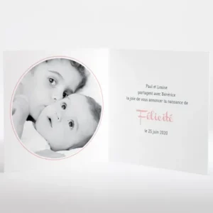 Faire-part de naissance Calin frangine*Faire-part Elégant Online
