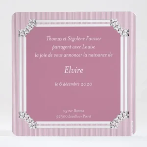 Faire-part de naissance Cadre baroque et elegant*Faire-part Elégant Discount