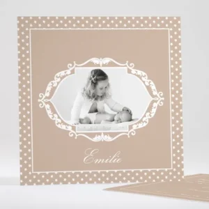 Faire-part de naissance Cadre arabesque*Faire-part Elégant New