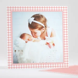 Faire-part de naissance Cadre losanges*Faire-part Elégant Discount