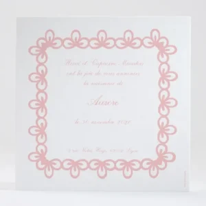 Faire-part de naissance Cadre photo fleuri*Faire-part Elégant Best