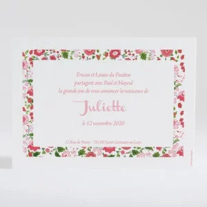 Faire-part de naissance Cadre liberty*Faire-part Elégant Outlet