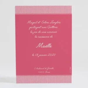 Faire-part de naissance Cadre photo noeud elegant*Faire-part Elégant Clearance