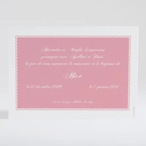 Faire-part de naissance Cadre perle chic*Faire-part Elégant Best