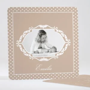 Faire-part de naissance Cadre arabesque*Faire-part Elégant New