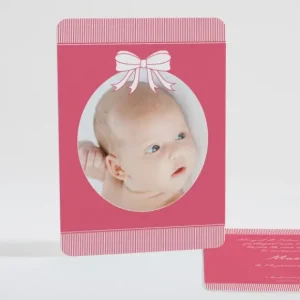 Faire-part de naissance Cadre photo noeud elegant*Faire-part Elégant Clearance