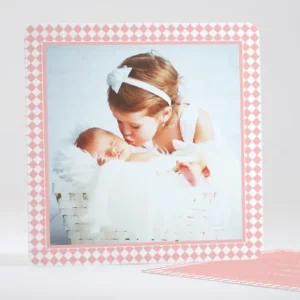 Faire-part de naissance Cadre losanges*Faire-part Elégant Discount