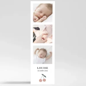 Faire-part de naissance Cerise*Faire-part Elégant Hot
