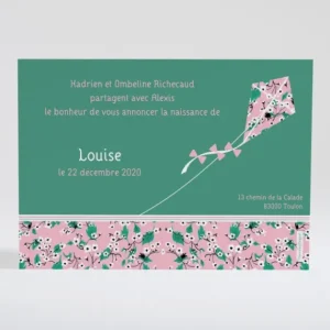 Faire-part de naissance Cerf volant liberty*Faire-part Elégant Online