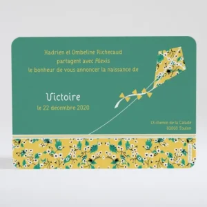 Faire-part de naissance Cerf volant liberty*Faire-part Elégant Online