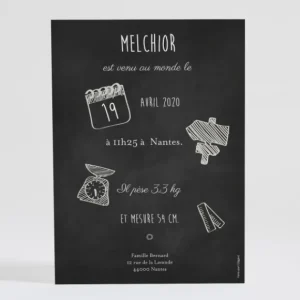Faire-part de naissance Chalkboard*Faire-part Elégant New
