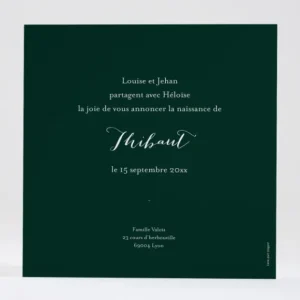 Faire-part de naissance Charme*Faire-part Elégant Outlet