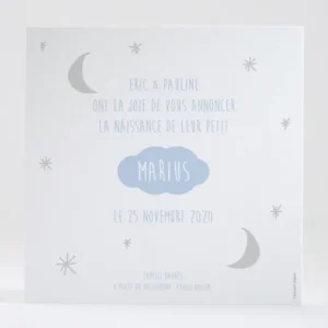 Faire-part de naissance Ciel etoile*Faire-part Elégant Clearance