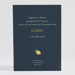 Faire-part de naissance Citronne*Faire-part Elégant New