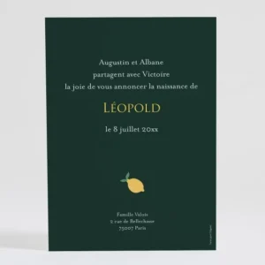Faire-part de naissance Citronne*Faire-part Elégant New