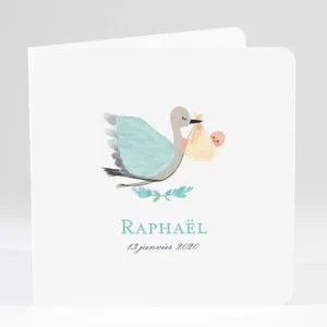 Faire-part de naissance Cigogne*Faire-part Elégant Fashion