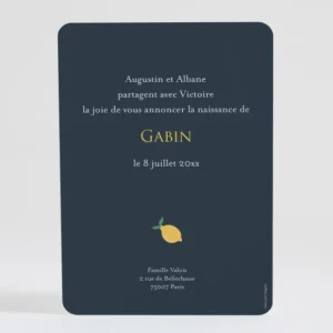 Faire-part de naissance Citronne*Faire-part Elégant New