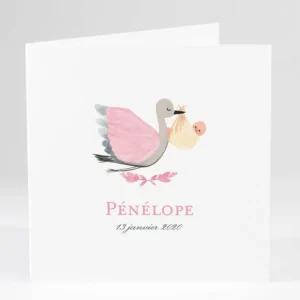 Faire-part de naissance Cigogne*Faire-part Elégant Fashion
