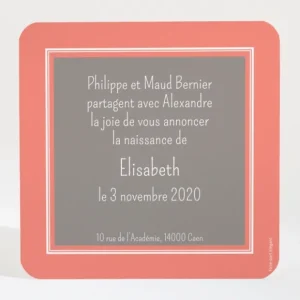 Faire-part de naissance Classique photo*Faire-part Elégant Outlet
