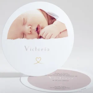 Faire-part de naissance Coeur dore*Faire-part Elégant Best