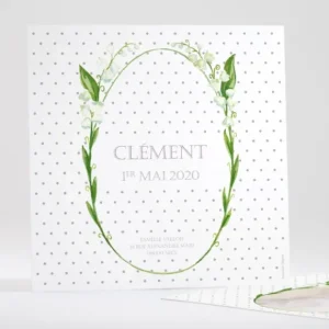 Faire-part de naissance Couronne de muguets*Faire-part Elégant Discount