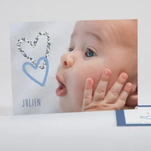 Faire-part de naissance Coeur liberty*Faire-part Elégant Best