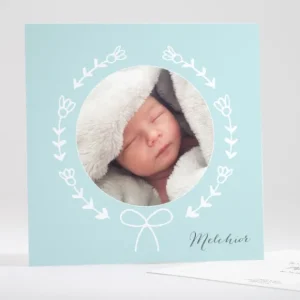 Faire-part de naissance Couronne nouee*Faire-part Elégant Best
