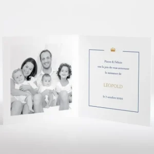 Faire-part de naissance Couronne*Faire-part Elégant Discount