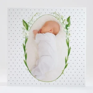Faire-part de naissance Couronne de muguets*Faire-part Elégant Discount