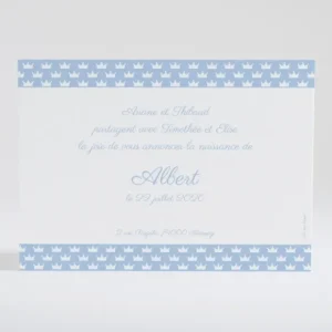 Faire-part de naissance Couronnes*Faire-part Elégant Fashion