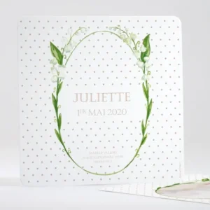 Faire-part de naissance Couronne de muguets*Faire-part Elégant Discount