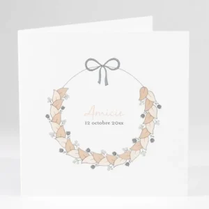 Faire-part de naissance Couronne de fleurs*Faire-part Elégant Discount