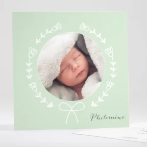 Faire-part de naissance Couronne nouee*Faire-part Elégant Best