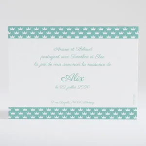 Faire-part de naissance Couronnes*Faire-part Elégant Fashion