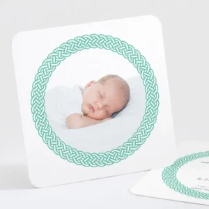 Faire-part de naissance Couronne tressee photo*Faire-part Elégant Outlet