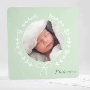 Faire-part de naissance Couronne nouee*Faire-part Elégant Best