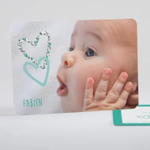 Faire-part de naissance Coeur liberty*Faire-part Elégant Best
