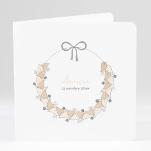 Faire-part de naissance Couronne de fleurs*Faire-part Elégant Discount